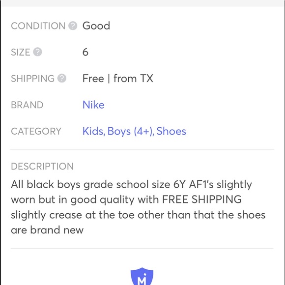 All black boys grade school size 6y AF1’s - Picture 4 of 4